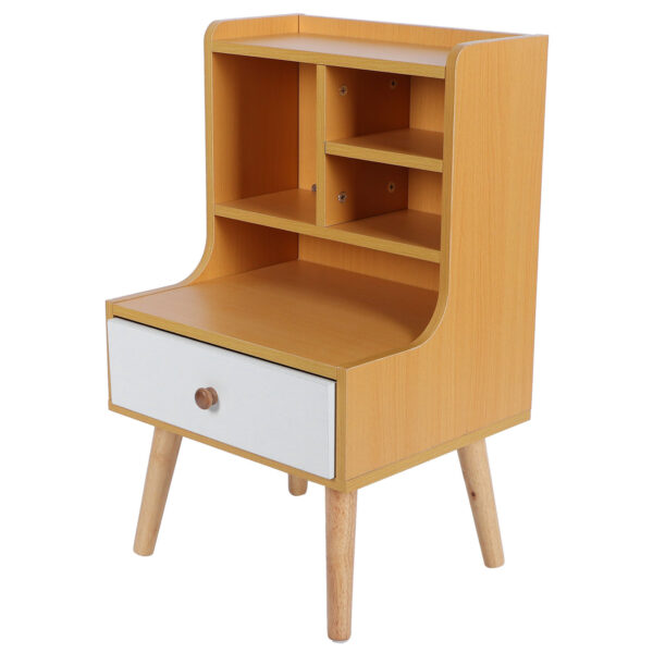 Modern Simple Nightstand Bookshelf Bedside Table Storage Cabinet with 1 Drawer Bedroom Furniture - Image 7